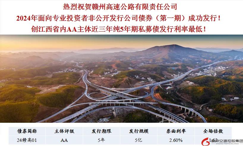 喜報(bào)！贛州交控集團(tuán)接連在資本市場(chǎng)發(fā)行債券成功！